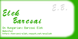 elek barcsai business card